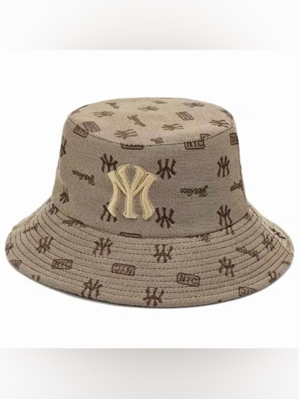New York Yankees uni-sex Brown Logo Bucket Hat